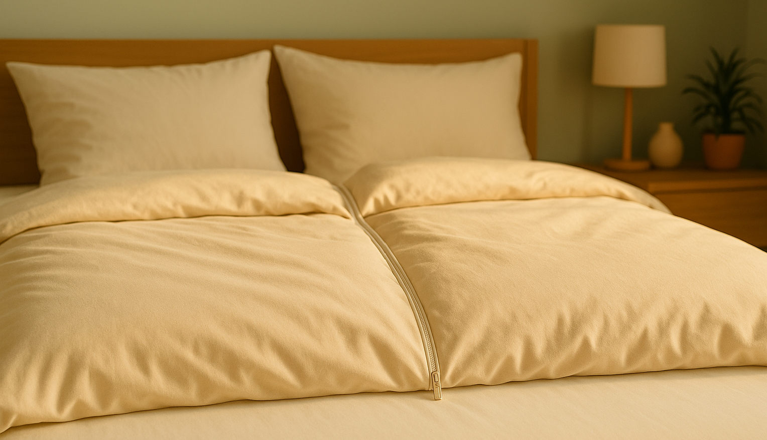 couple duvet cover with zipper